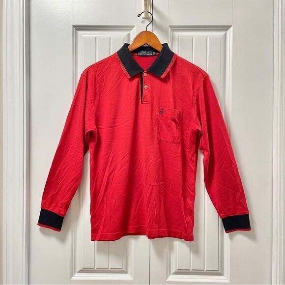 Vintage US Open Polo Team Club Red Long Sleeve Shirt - M - Picture 1 of 8